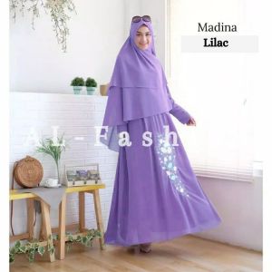 BAJU GAMIS SYARI MADINA BAHAN SIFON DENGAN KERUDUNG