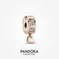 Pandora 14K Rose Gold Plated Infinite Hearts Sparkling Dangling Clip Charm. 