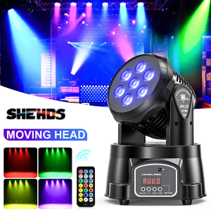 BERGARANSI SHEHDS Lampu Sorot Panggung bergerak sensor suara konser disco LED RGB DMX512 240V 150W