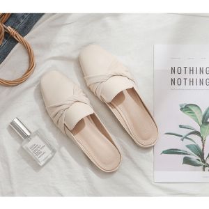 Free Shipping Summer One-Strap Sandals With A Small Bow Half-Covered Design Plus Size 43 WomenS Slippers