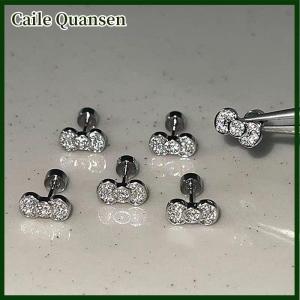 Caile Exquisite Cute Shiny Bow Screw Earrings For Women Girls Color Sweet Small Stud Earrings Party Jewelry Accessories