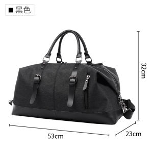 MOYYI กระเป๋าเดินทางผู้ชายหนังผ้าใบแบบย้อนยุคกระเป๋าเดินทางแบบถือกระเป๋าดัฟเฟิลกระเป๋า Tas Jinjing Travel วันหยุดสุดสัปดาห์ขนาดใหญ่กระเป๋าเดินทางแบบพกพาความจุขนาดใหญ่กระเป๋าสะพายไหล่กระเป๋าสตางค์