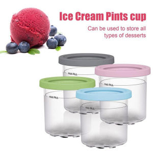 [Mariannes] Ice Cream Pints Cup For Ninja Creamie Ice Cream Maker Cups Reusable Can Store Ice Cream Pints Containers With Sealing