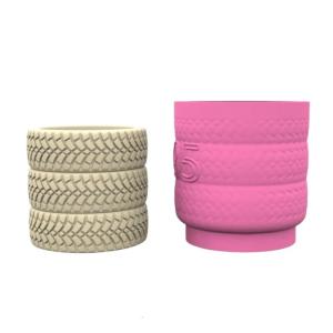 Stylish Lốp hình Khuôn Silicone mạnh mẽ cho đồ dùng thủ công Chậu hoa và khay để bút từ nhựa trang trí