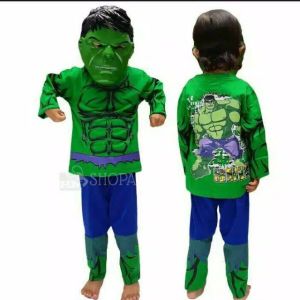 BISA COD / GRATIS TOPENG / BAJU ANAK SUPERHERO HULK TOPENG / BAJU ANAK HULK / SETELAN ANAK HULK
