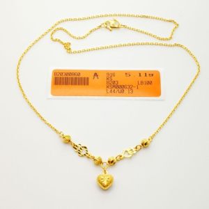 Rantai Leher Choker Sauh Gantung Love Emas 916 Yon Hing