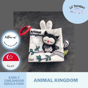 (Lil Curators) Black & White Cloth Book | Washable | Paper Effect with Rustle Sound | Beep Toys | Sensory Development