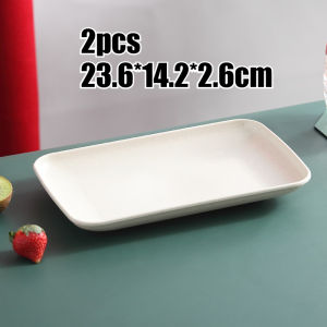 Wheat Fiber Rectangular Saucer Plate Dessert Plates Dumplings Sushi Appetizer Fruit BBQ Fish Steak Dish Unbreakable Dishware
