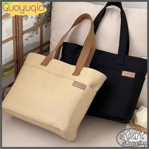 【Guoyuqiche】 New Canvas Tote Bags For Women Large Capacity Single Shoulder Bag Student Classes Commute Carrying Bag Ladies Casual Handbags
