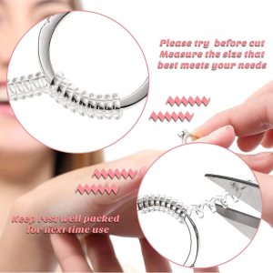 16Pcs/Set Invisible Ring Size Adjuster Transparent Spiral Ring Tightener Reducer