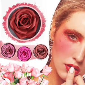 VERONNI 4 Color Rose Petal Blush Makeup Matte Natural Waterproof Highgloss Contour Set Flower Blusher Pigment Face Blush Makeup Cosmetic