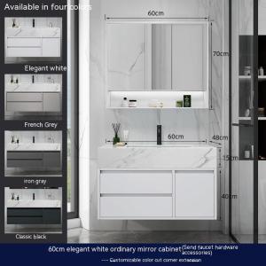 Solid wood marble bathroom cabinet combination washbasin set bathroom storage cabinet