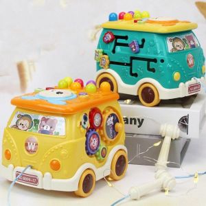 Xe Bus đập chuột đa chức năng phát nhạc đồng hồ đàn xúc xắc.../ Xe Ô tô đa chức năng - Đồ Chơi Cho Bé - SP0471