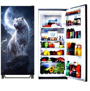 Stiker Kulkas 1 Pintu/ Ukuran 120 x 60 / Bagian Depan Saja / Motif Harimau Bulan ( COD ) Medinah Fasion