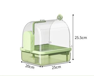Clear Hanging Bird Bath Automatic Water Circulation Bath Shower For Bird Easy to clean Space Saving Design Bird Cage Accessory