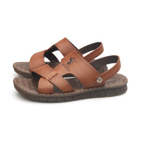 Sandal Nam Da Bò Cao Cấp HT.NEO  Đế Kếp Dẻo Kết Hợp Với Đế Mát-Xa Mang Đến Sự Thoải Mái  Êm Ái Trong Từng Chuyển Động