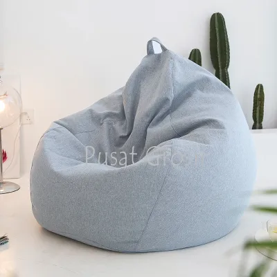 Bean Bag Sofa Katun Motif Solid Lembut Cover Only
