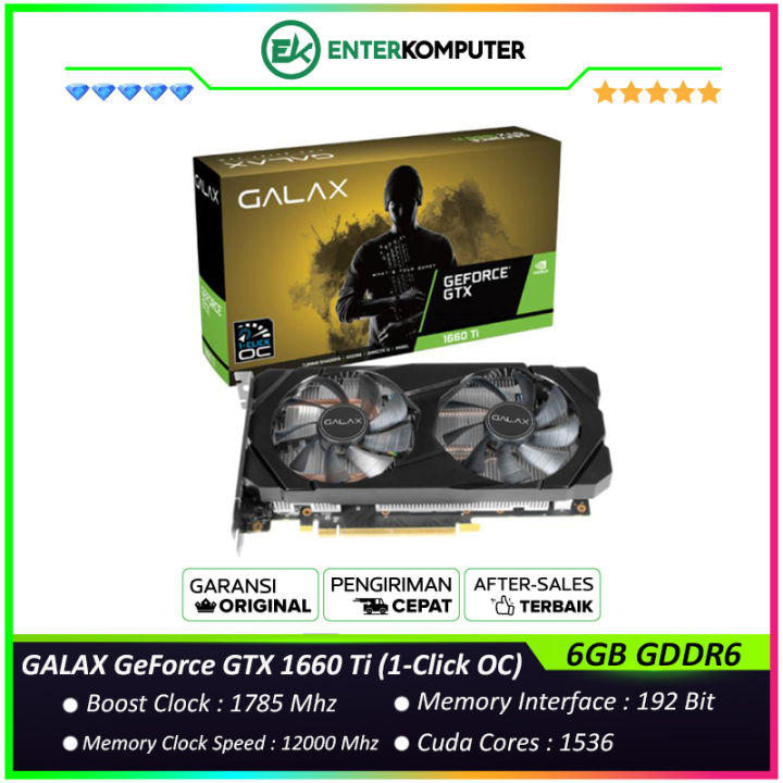 Galax Geforce Gtx 1660 Ti 6gb Gddr6 (1-click Oc) Dual Fan