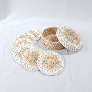 LusioSB Coaster Aesthetic Rotan Tahan Panas Rattan Coaster