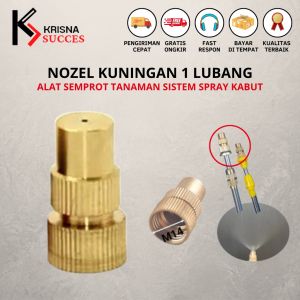 NOZZLE SPRAYER KUNINGAN LURUS 1 LUBANG MIST NOZEL SPUYER STIK ELEKTRIK KRISNASC