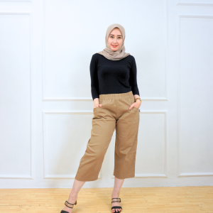 QUTBY - CELANA WANITA KOREAN CROP PANTS / CELANA KULOT MODEL KOREAN STYLE KAIN KATUN CASUAL
