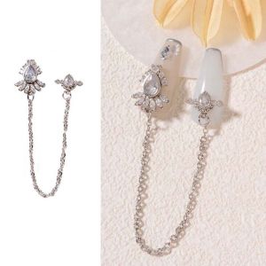 YOCKY Fashion Pearl Manicure Accessories Luxury Star Chain Jewelry Nail Rhinestones DIY Nail Art Decorations Bowknot Diamond Nail Art