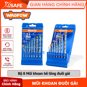 Bộ 8 Mũi khoan bê tông đuôi gài WADFOW WMJ6B08 gồm kích thước 3X60,4X75,5X85,6X100,7X100,8X120,9x120 10X120 mũi khoét chất liệu hợp kim chắc chắn có khả năng chống rí sét nhỏ gọn và sắc bénchính hãng