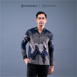 Batik Handara - Horizon II Navy Kemeja Pria Furing Erro