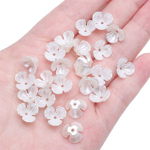 New Design Imitation Plastic ABS Pearl Beads Ivory Flower Beads For Scrapbook Handmade Bracelet Necklace Earring Keychain DIY Craft Jewelry Making Accessories