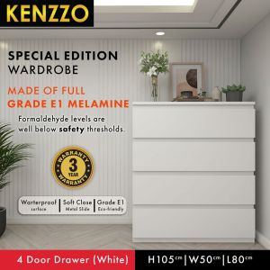 [FREE INSTALLATION] KENZZO : E1 GRADE 3/4/5 Layers Chest of drawer Storage/ drawer organizer/baby drawer