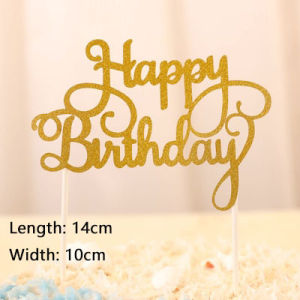 AN 1 Pcs Topper Kue Happy Birthday Bahan Untuk Dekorasi Kue Ulang Tahun Cupcake Aksesoris COD