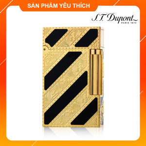 Bật Lửa Dupont Kẻ Chéo Vàng Đen D42V Dùng Gas Đá Cao Cấp Thiết Kế Độc Đáo Tinh Tế Chất Lượng (KHÔNG CHỨA XĂNG GAS)