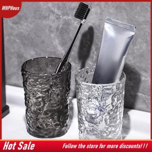【COD】🔥🔥🔥 Plastic Mouthwash Toothbrush Cup With Handle Home Bathroom Tumblers Portable Mug Transparent Toothbrush Holder