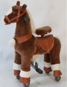 3-6 Years Kids Rocking and Walking Horse Pony Cycle Mechanical Cycle Walking Action Plush Animal Riding Horse