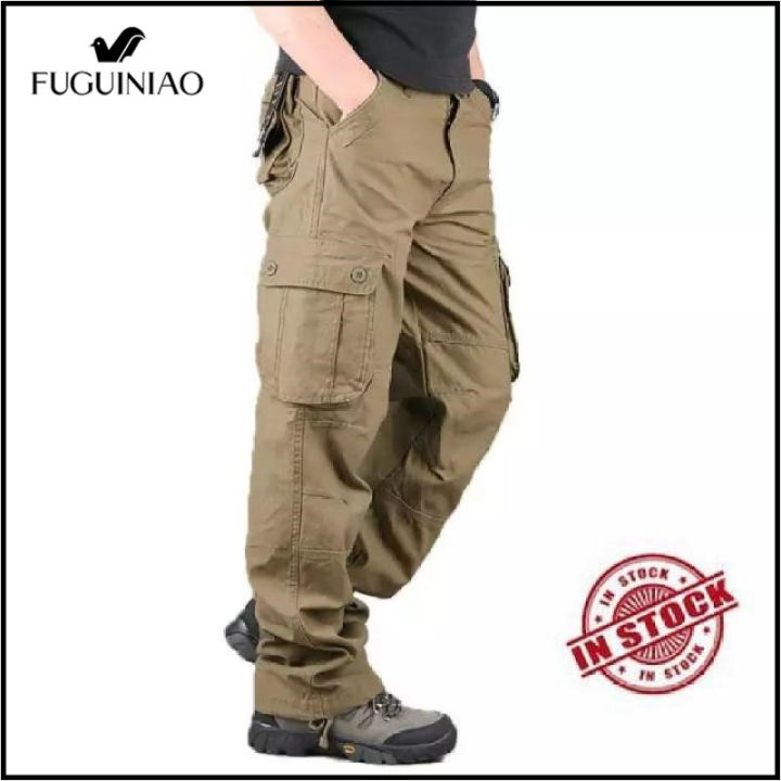 Plus Size Cargo Pants for Men Relaxed Fit Multi Pockets Outdoor