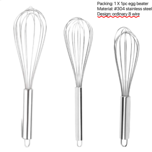 Thick 8 wire stainless steel egg mixer for baking tools kitchen egg beater hand mixer ice cream for coffee mixer egg beater whisk egg beater manual egg mixer manual egg mixing whisking egg heavy duty mixing bowl stainless egg mixing tools egg beater mixer