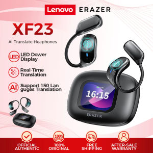 Lenovo ERAZER XF23 Al Smart Real-Time Translation Wireless Earphone Bluetooth 5.4 IPX7 Waterproof Open Ear Earphone With LED Touch Screen Business Earbuds