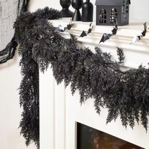 Hot Selling Halloween Black Cedar Rattan Halloween Ornaments Supply Indoor Dining Table Decoration