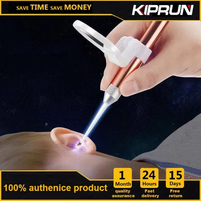 KIPRUN FlashLight Ear Cleaner Ear Wax Removal Endoscope Penlight Spoon Cleaning Ear Curette Light Spoon with Magnifier