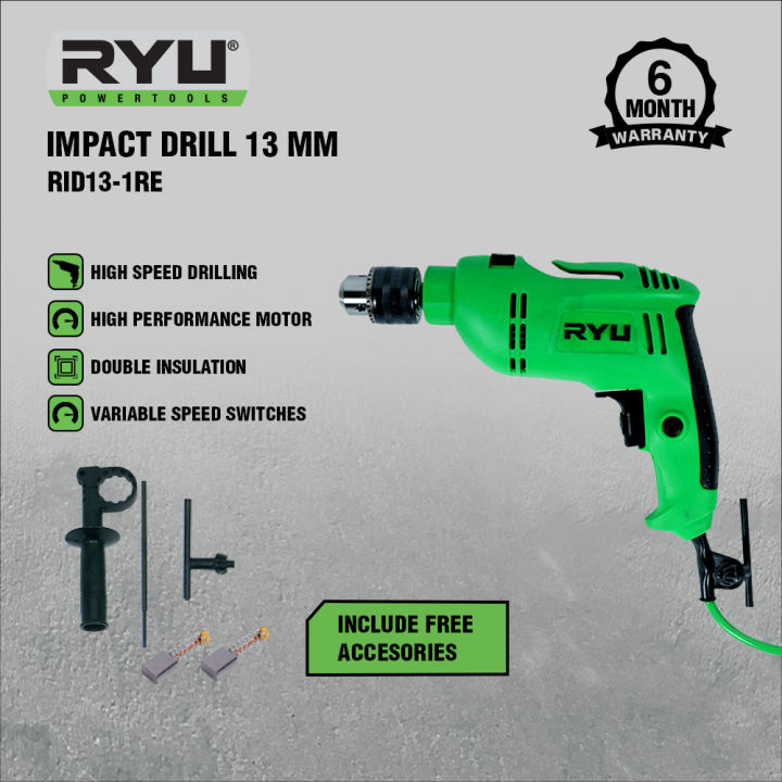 RYU IMPACT DRILL RID13-1RE - MESIN BOR BETON BESI DAN KAYU - PERKAKAS ...