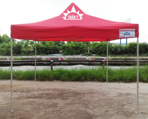 [Lắp dựng chỉ 1 phút] Nhà bạt di động Tuấn Ý 3mx3m màu ĐỎ sản xuất tại Việt Nam-Gian hàng hội chợ quầy bán hàng sự kiện đa năng