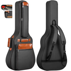 KAWES Tas Gitar 41 Dalam 6 Kantong Kasus Gitar Kain Oxford Tahan Air 05 In Spons Ekstra Tebal Empuk untuk Gitar Klasik Akustik