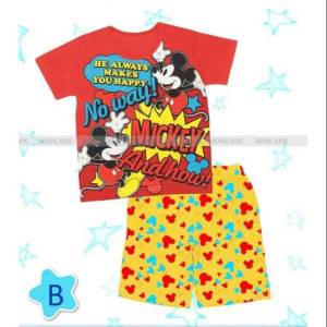 SETELAN ANAK IMPORT CASUAL TSHIRT  CELANA PENDEK MICKEY