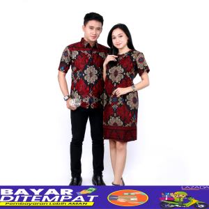 Dress Batik Couple Pria wanita motif kecubong terlaris
