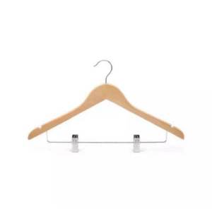 Hanger baju JEPIT KAYU PALANG BESI warna natural ( 1 PCS )