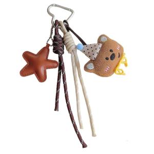 Hoạt hình vải nhung gấu Keychain cho mặt dây chuyền Túi xách nữ Phụ Kiện Xe Hơi dễ thương Túi Quà Tặng Vòng chìa khóa hình bùa may trang trí