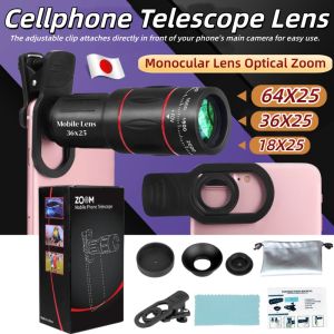 ✅ 64x25 HD Mobile Phone Telescope Lens Kit with Clip Universal Telephoto Monocular for Outdoor Sports & Wildlife Photography (For All Smartphones)