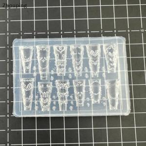 【ZP】 Flash Sale Cute French Lace Chain Flowers 3D Acrylic Mold Swan Nail Art Decorations DIY Silicone Decorated Nail Art Templates Nails Mold Tool