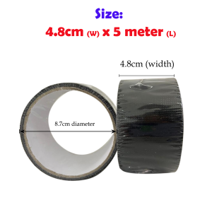 Pita Pelekat Kalis Air Strong Waterproof Black Self Adhesive Fabric Repair Tape Patch Sofa Pelekat Car Seat Repair Soft Lama Baiki 皮革修复自粘贴