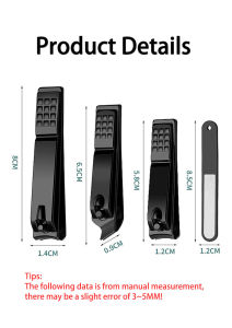 Bộ 3/4 bấm móng tay bằng thép không gỉ an toàn lý tưởng cho nam nữ màu đen/bạc - INTL